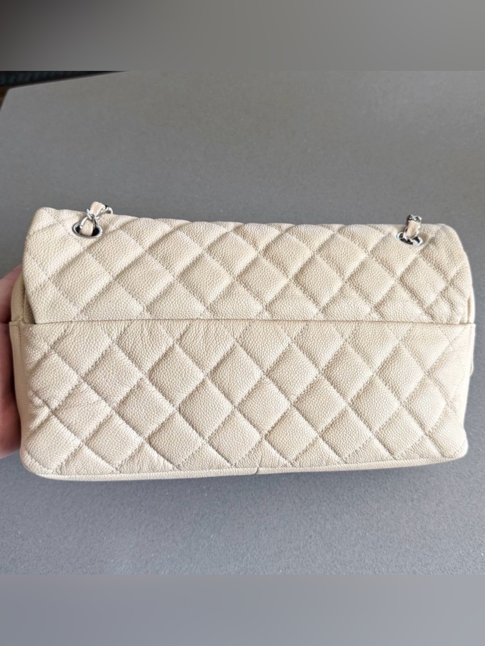 CHANEL Caviar Classic Flap Bag with Silver Chain 100% authentic - Picture 5 of 9